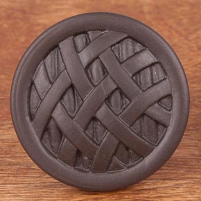 RK International [CK-751-RB] Solid Brass Cabinet Knob - Large Cross-Hatched - Oil Rubbed Bronze Finish - 1 1/2" Dia.