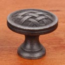 RK International [CK-752-DN] Solid Brass Cabinet Knob - Small Cross-Hatched - Distressed Nickel Finish - 1 1/4" Dia.