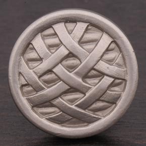 RK International [CK-752-P] Solid Brass Cabinet Knob - Small Cross-Hatched - Pewter Finish - 1 1/4" Dia.