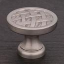 RK International [CK-752-P] Solid Brass Cabinet Knob - Small Cross-Hatched - Satin Nickel Finish - 1 1/4" Dia.