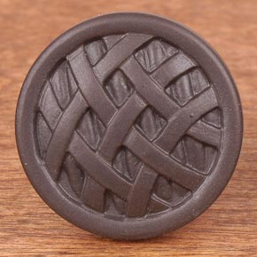RK International [CK-752-RB] Solid Brass Cabinet Knob - Small Cross-Hatched - Oil Rubbed Bronze Finish - 1 1/4" Dia.