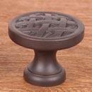 RK International [CK-752-RB] Solid Brass Cabinet Knob - Small Cross-Hatched - Oil Rubbed Bronze Finish - 1 1/4" Dia.