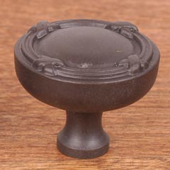 RK International [CK-755-RB] Solid Brass Cabinet Knob - Lines &amp; Crosses - Oil Rubbed Bronze Finish - 1 1/4&quot; Dia.