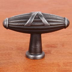 RK International [CK-756-DN] Solid Brass Cabinet Knob - Large Crossed Indian Drum - Distressed Nickel Finish - 2 1/4&quot; L