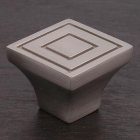 RK International [CK-770-P] Solid Brass Cabinet Knob - Large Contemporary Square - Pewter Finish - 1 1/16" sq.