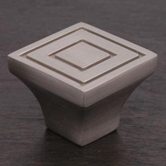 RK International [CK-770-P] Solid Brass Cabinet Knob - Large Contemporary Square - Satin Nickel Finish - 1 1/16" sq.