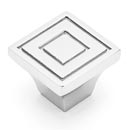 RK International [CK-770-PN] Solid Brass Cabinet Knob - Large Contemporary Square - Polished Nickel Finish - 1 1/16&quot; sq.