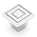 RK International [CK-770-PN] Solid Brass Cabinet Knob - Large Contemporary Square - Polished Nickel Finish - 1 1/16" sq.