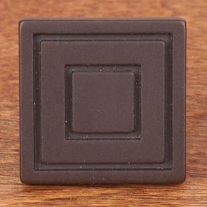 RK International [CK-770-RB] Solid Brass Cabinet Knob - Large Contemporary Square - Oil Rubbed Bronze Finish - 1 1/16" sq.