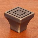 RK International [CK-771-AE] Solid Brass Cabinet Knob - Small Contemporary Square - Antique English Finish - 7/8" sq.