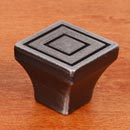RK International [CK-771-DN] Solid Brass Cabinet Knob - Small Contemporary Square - Distressed Nickel Finish - 7/8&quot; sq.