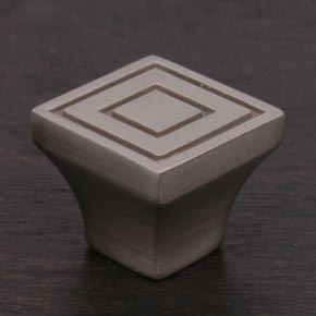 RK International [CK-771-P] Solid Brass Cabinet Knob - Small Contemporary Square - Pewter Finish - 7/8" sq.