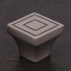 RK International [CK-771-P] Solid Brass Cabinet Knob - Small Contemporary Square - Satin Nickel Finish - 7/8" sq.