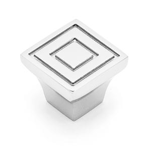 RK International [CK-771-PN] Solid Brass Cabinet Knob - Small Contemporary Square - Polished Nickel Finish - 7/8" sq.