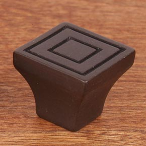 RK International [CK-771-RB] Solid Brass Cabinet Knob - Small Contemporary Square - Oil Rubbed Bronze Finish - 7/8" sq.