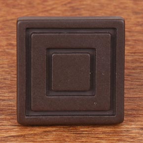 RK International [CK-771-RB] Solid Brass Cabinet Knob - Small Contemporary Square - Oil Rubbed Bronze Finish - 7/8" sq.
