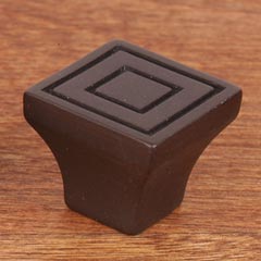 RK International [CK-771-RB] Solid Brass Cabinet Knob - Small Contemporary Square - Oil Rubbed Bronze Finish - 7/8" sq.