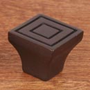 RK International [CK-771-RB] Solid Brass Cabinet Knob - Small Contemporary Square - Oil Rubbed Bronze Finish - 7/8" sq.