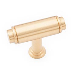 RK International [CK-780-SB] Solid Brass Cabinet Knob - Large Cylinder - Satin Brass Finish - 1 13/16&quot; L