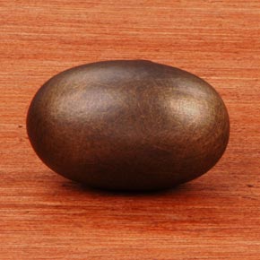 RK International [CK-8215-AE] Solid Brass Cabinet Knob - Small Oval - Antique English Finish - 1 5/16" L