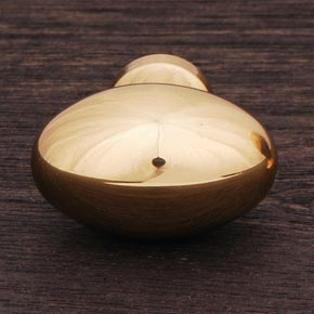 RK International [CK-8215-B] Solid Brass Cabinet Knob - Small Oval - Polished Brass Finish - 1 5/16" L