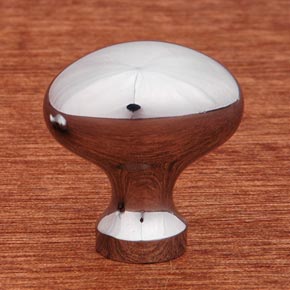 RK International [CK-8215-C] Solid Brass Cabinet Knob - Small Oval - Chrome Finish - 1 5/16" L