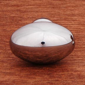 RK International [CK-8215-C] Solid Brass Cabinet Knob - Small Oval - Chrome Finish - 1 5/16" L