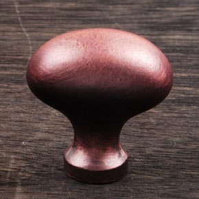 RK International [CK-8215-DC] Solid Brass Cabinet Knob - Small Oval - Distressed Copper Finish - 1 5/16" L