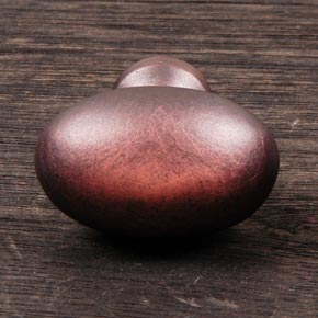 RK International [CK-8215-DC] Solid Brass Cabinet Knob - Small Oval - Distressed Copper Finish - 1 5/16" L