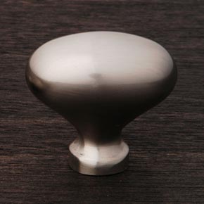 RK International [CK-8215-P] Solid Brass Cabinet Knob - Small Oval - Pewter Finish - 1 5/16" L