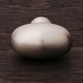 RK International [CK-8215-P] Solid Brass Cabinet Knob - Small Oval - Pewter Finish - 1 5/16" L