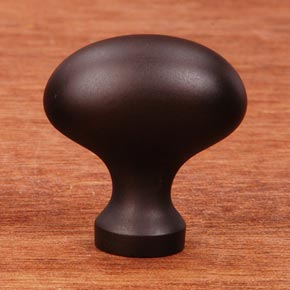 RK International [CK-8215-RB] Solid Brass Cabinet Knob - Small Oval - Oil Rubbed Bronze Finish - 1 5/16" L