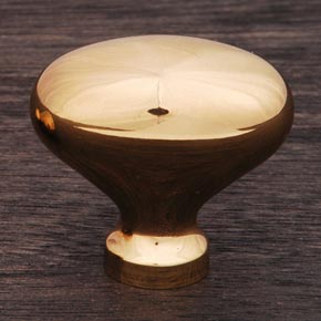 RK International [CK-8216-B] Solid Brass Cabinet Knob - Large Oval - Polished Brass Finish - 1 3/8" L