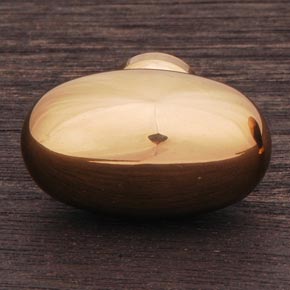RK International [CK-8216-B] Solid Brass Cabinet Knob - Large Oval - Polished Brass Finish - 1 3/8" L