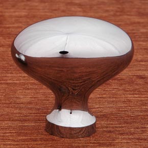 RK International [CK-8216-C] Solid Brass Cabinet Knob - Large Oval - Chrome Finish - 1 3/8" L