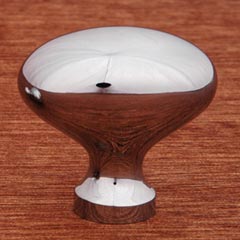 RK International [CK-8216-C] Solid Brass Cabinet Knob - Large Oval - Polished Chrome Finish - 1 3/8" L