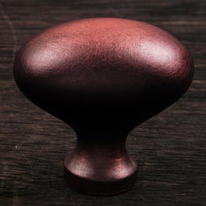 RK International [CK-8216-DC] Solid Brass Cabinet Knob - Large Oval - Distressed Copper Finish - 1 3/8" L