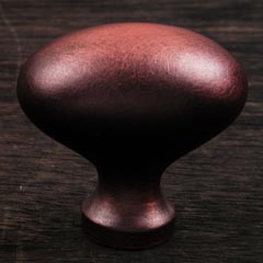 RK International [CK-8216-DC] Solid Brass Cabinet Knob - Large Oval - Distressed Copper Finish - 1 3/8" L