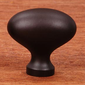 RK International [CK-8216-RB] Solid Brass Cabinet Knob - Large Oval - Oil Rubbed Bronze Finish - 1 3/8" L