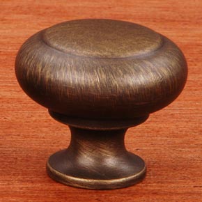 RK International [CK-91-AE] Solid Brass Cabinet Knob - Hollow Two-Step - Antique English Finish - 1 1/4" Dia.