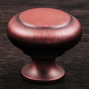 RK International [CK-91-DC] Solid Brass Cabinet Knob - Hollow Two-Step - Distressed Copper Finish - 1 1/4" Dia.