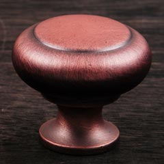 RK International [CK-91-DC] Hollow Brass Cabinet Knob - Hollow Two-Step - Distressed Copper Finish - 1 1/4" Dia.