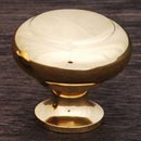 RK International [CK-91] Hollow Brass Cabinet Knob - Hollow Two-Step - Polished Brass Finish - 1 1/4" Dia.