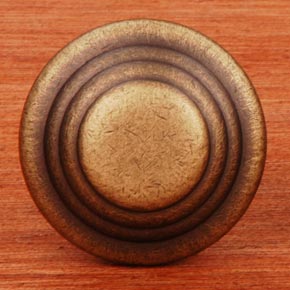 RK International [CK-9214-AE] Solid Brass Cabinet Knob - Step Up Beauty - Antique English Finish - 1 1/4" Dia.