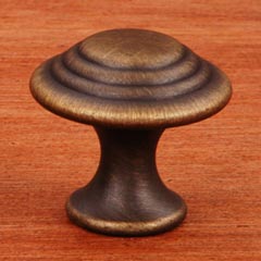 RK International [CK-9214-AE] Solid Brass Cabinet Knob - Step Up Beauty - Antique English Finish - 1 1/4" Dia.