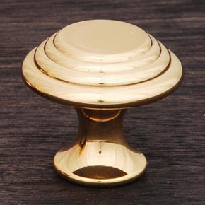 RK International [CK-9214-B] Solid Brass Cabinet Knob - Step Up Beauty - Polished Brass Finish - 1 1/4" Dia.