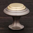 RK International [CK-9214-BP] Solid Brass Cabinet Knob - Step Up Beauty w/ Brass Middle - Satin Nickel &amp; Polished Brass Finish - 1 1/4&quot; Dia.