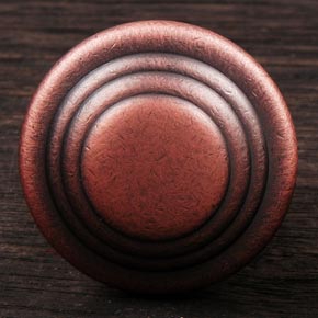 RK International [CK-9214-DC] Solid Brass Cabinet Knob - Step Up Beauty - Distressed Copper Finish - 1 1/4" Dia.