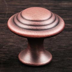 RK International [CK-9214-DC] Solid Brass Cabinet Knob - Step Up Beauty - Distressed Copper Finish - 1 1/4" Dia.