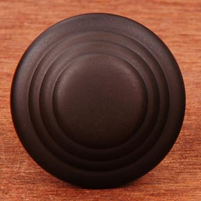 RK International [CK-9214-RB] Solid Brass Cabinet Knob - Step Up Beauty - Oil Rubbed Bronze Finish - 1 1/4" Dia.